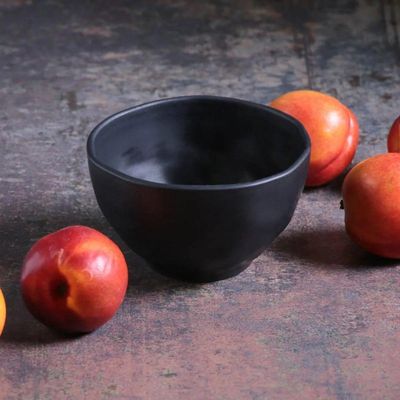 Conjunto De Cumbucas 04 Peças 560ml Orgânico Preto Matte Porto Brasil