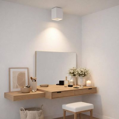Spot de Sobrepor Branco Luminária de Teto Quadrada 8x8x12,5cm Decorativa para Casas Empresas Bivolt