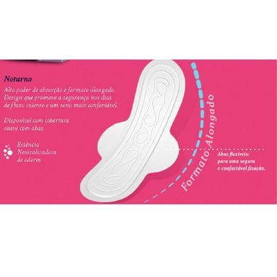 Absorvente Fluxo Intenso Suave com Abas  Noturno MILI   1 Pacote  de 8 Unidades