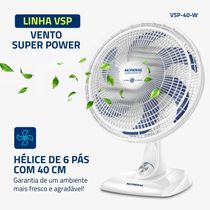 Ventilador de Mesa Mondial 6 Pás Super Power VSP-40-W - 40cm 127V