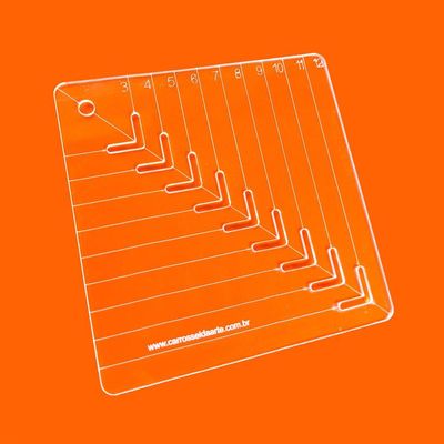 Régua Patchwork Caixinha de Leite 12 Cm Cristal