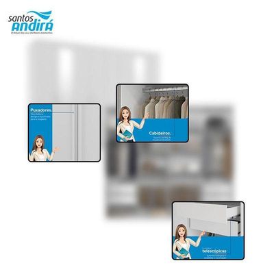 Guarda Roupa Casal 8 Portas 4 Gavetas Master New Com Espelho Branco Brilho - Santos Andirá