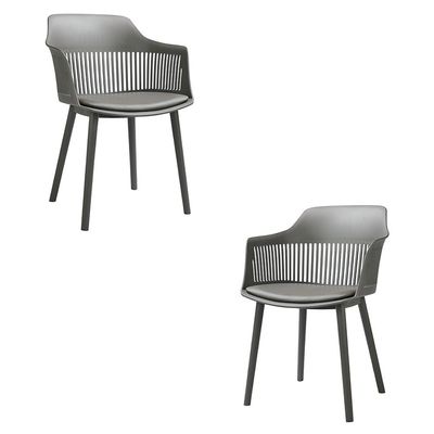 Kit 2 Cadeiras Decorativas Prescott Sala de Jantar PP/PU Cinza G56 - Gran Belo