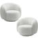 Kit 02 Poltronas Giratória Orgânica Para Sala Living Elodie M05 Bouclê Creme - Lyam Decor