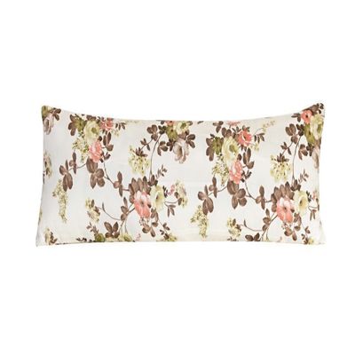 Capa Para Travesseiro De Corpo Xuxão Rafaela Estampada - Floral Marrom/Verde