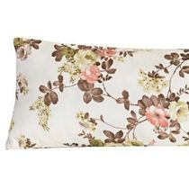 Capa Para Travesseiro De Corpo Xuxão Rafaela Estampada - Floral Marrom/Verde
