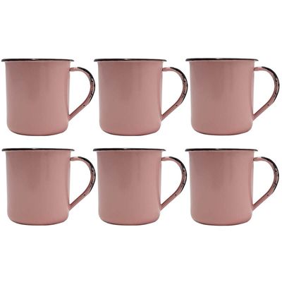 Jogo 6 Canecas Esmaltadas 70ml Chá Café
