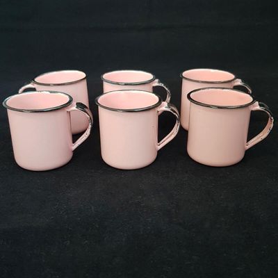 Jogo 6 Canecas Esmaltadas 70ml Chá Café