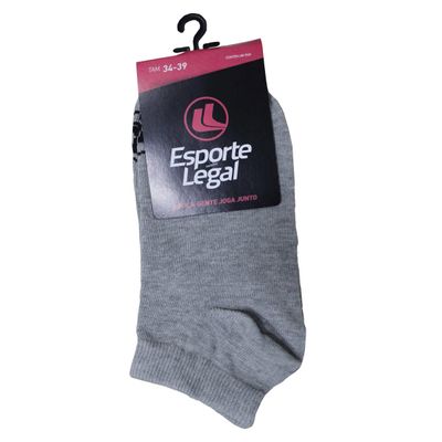 Meia Esporte Legal Invisível Feminina 34-39 / cinza