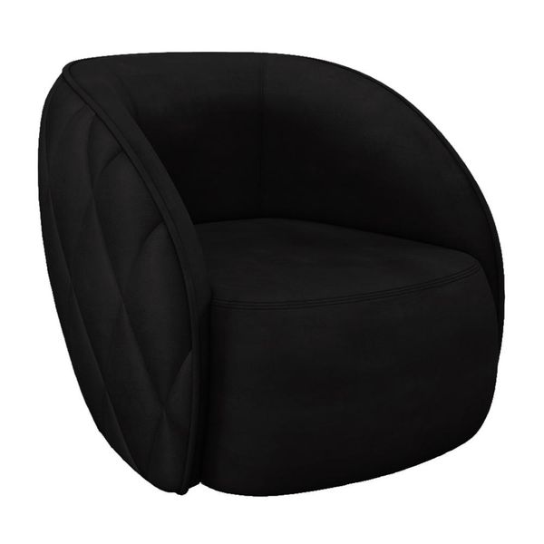 Poltrona Decorativa Clarke Veludo Preto - Gran Belo