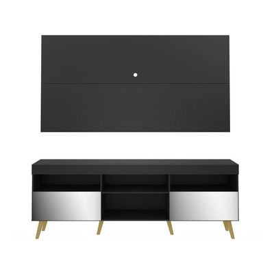 Rack Painel Com Espelho Para Tv Até 65´ Fg3138 Preto/natural