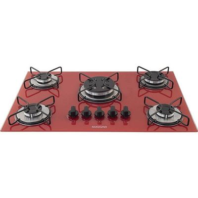 Cooktop Vidro Vermelho 5 Queimadores Fg5305avm Bivolt