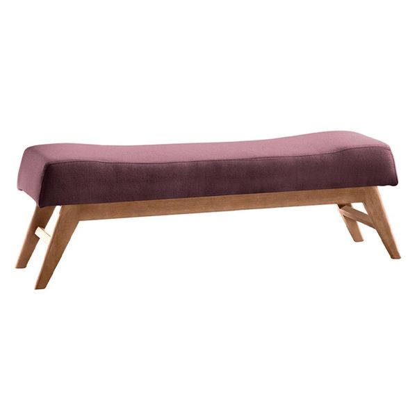 Recamier Decorativo 160cm Lionel Veludo Pés Madeira Rosa/Mel - Gran Belo