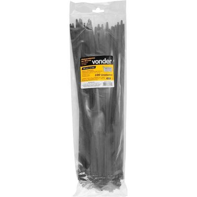 Abraçadeira De Nylon, Preta, 400 Mm X 7,2 Mm, Com 100 Peças, Vonder Ostenvonder