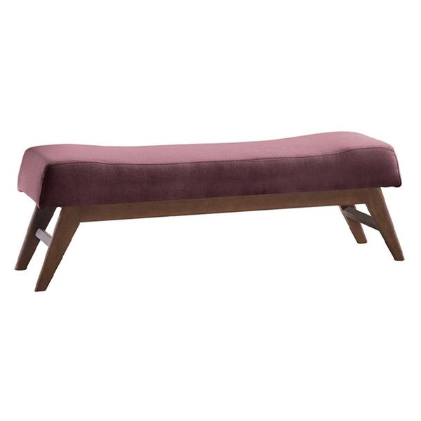Recamier Decorativo 160cm Lionel Veludo Pés Madeira Rosa/Imbúia - Gran Belo