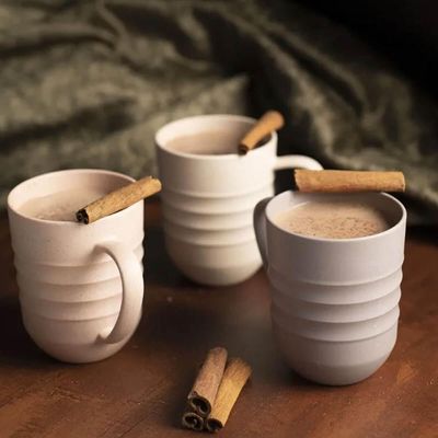 Caneca Escolar 300ml Sortida Lyor Chá Café Sucos Avulsa Bambu Plástico Lines Colorido