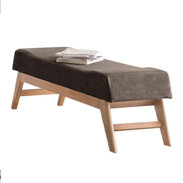 Recamier Decorativo 160cm Lionel Veludo Pés Madeira Marrom/Natural - Gran Belo