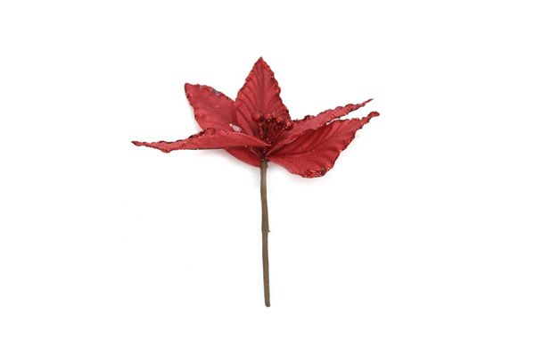 Enfeite de Natal Flor Bico Chic Vermelho 20cm
