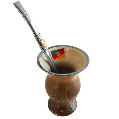 Bomba Chimarrão Tererê Aço Inox 23cm Pingente