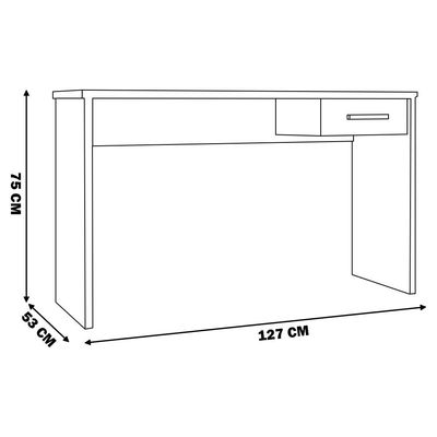 Mesa para Escritório Home Office com Gaveta Emma Preto Texturizado - Gran Belo