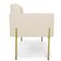 Poltrona Sala Decorativa Kit 2 Elisa Pé Aço Lateral Dourado Sintético PU Bege D03 - D'Rossi