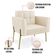 Poltrona Sala Decorativa Kit 2 Elisa Pé Aço Lateral Dourado Sintético PU Bege D03 - D'Rossi