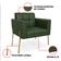 Poltrona Sala Decorativa Elisa Pé de Aço Lateral Dourado Sintético PU Verde D03 - D'Rossi