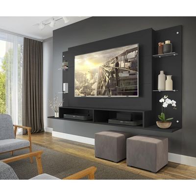 Painel com Suporte TV até 60" Nairóbi Preto Multimóveis