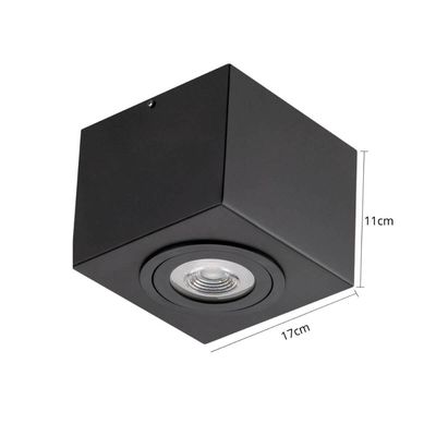 Kit 2 Spots de Sobrepor Quadrado Preto Plafon de Teto Dital Box Aluzinc Varanda Cozinha Quarto Bivolt