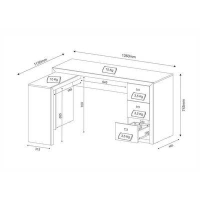 Escrivaninha/Mesa Escritório De Canto Cr25011 Nogal