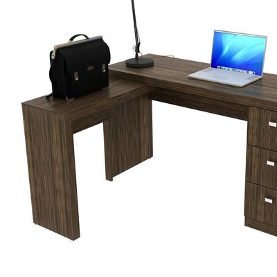 Escrivaninha/Mesa Escritório De Canto Cr25011 Nogal