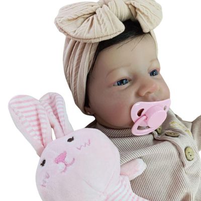 Bebê Reborn Menina Olhos Abertos Cabelo Implantado Fio A Fio Realista