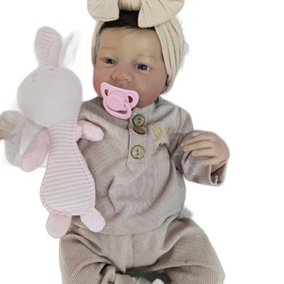 Bebê Reborn Menina Olhos Abertos Cabelo Implantado Fio A Fio Realista
