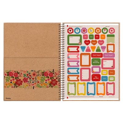 Caderno Espiral Universitário Capa Dura Kraft Art 160 Folhas 10 Matérias Enjoy Foroni