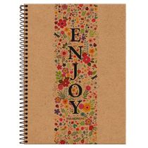 Caderno Espiral Universitário Capa Dura Kraft Art 160 Folhas 10 Matérias Enjoy Foroni
