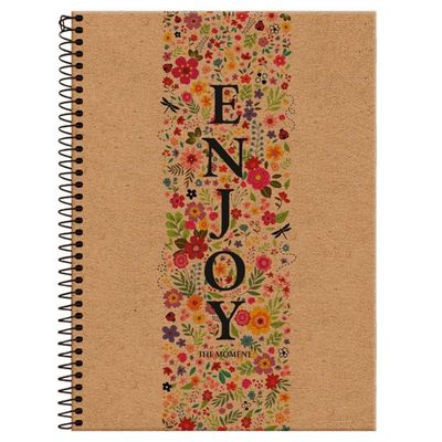 Caderno Espiral Universitário Capa Dura Kraft Art 160 Folhas 10 Matérias Enjoy Foroni