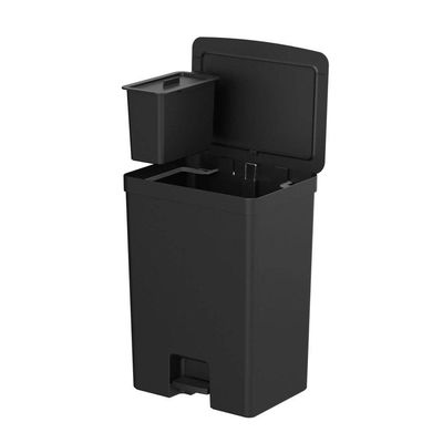Lixeira Com Pedal Trium 46 L + 4 L Preto Ou