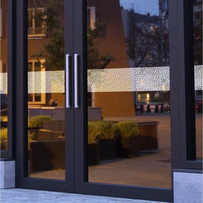 Adesivo Faixa Jateado Porta De Vidro Anti Trombada Segurança