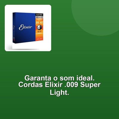 Encordoamento Guitarra .009 Super Light Nanoweb Elixir