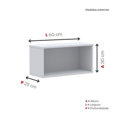 Nicho De Parede 300x600mm Cinza