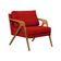 Conjunto 2 Poltronas Sala De Estar Monique Madeira Cerejeira vermelho Veludo