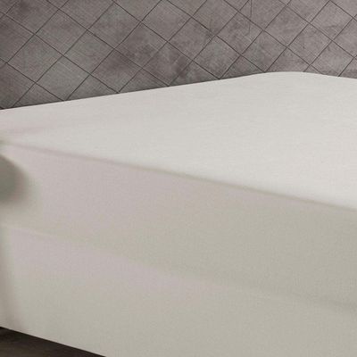 Lençol Com Elástico Queen Nobre 1 Peça Luva De Box 55cm De Altura Malha 100% Algodão - Palha