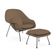 Poltrona Premium Womb Chair Com Puff Base Preta Sintético Marrom