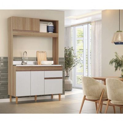 Armário De Cozinha Compacta Em Mdp  1,94 X 1,24 M Splendore