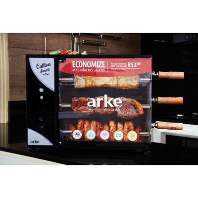 Churrasqueira Elétrica Rotativa Arke Cattiva Smart 3 Espetos 03 Preto / 220V