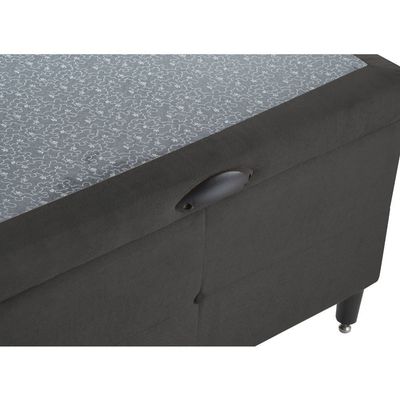 Base para Cama Box Solteiro com Baú p/ Colchão 88cm S. Design Cinza