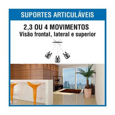 Suporte para TV Articulado de 23 70 Brasforma SBRP2440 Preto