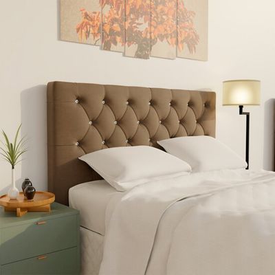 Cabeceira Queen com Strass Styllus Turquia para Colchão de 158 cm Marrom
