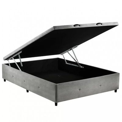 Base para Cama Box Casal com Baú 1400 S. Design Cinza