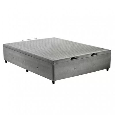 Base para Cama Box Casal com Baú 1400 S. Design Cinza